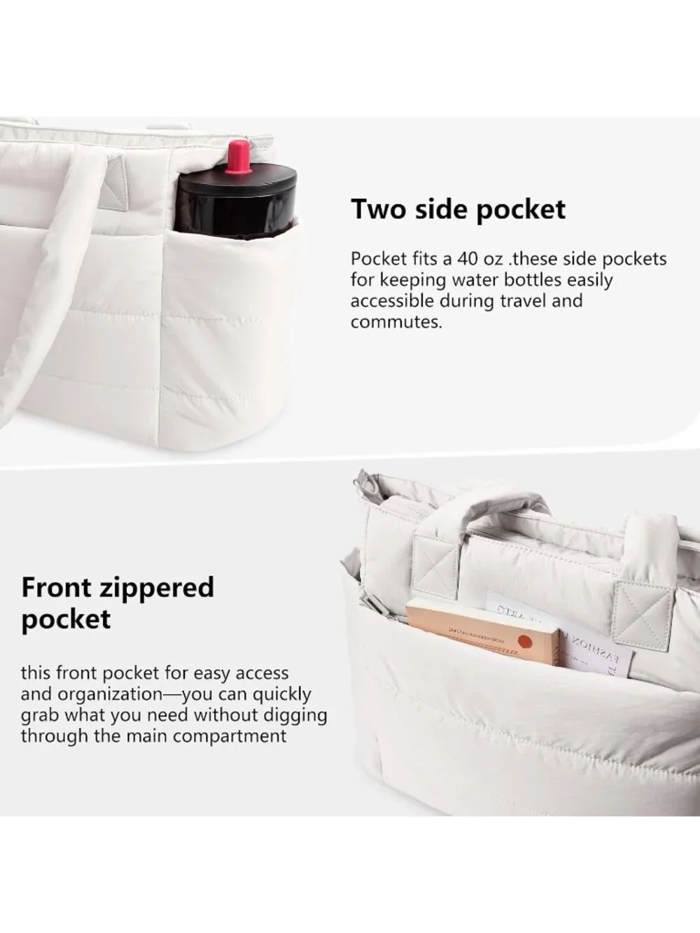 N/A puffer tote